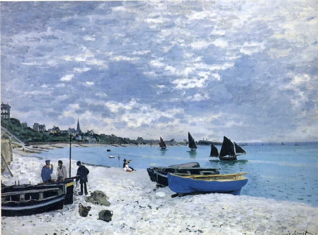 The Beach at Sainte-Adresse, 1867 - Claude Monet Paintings